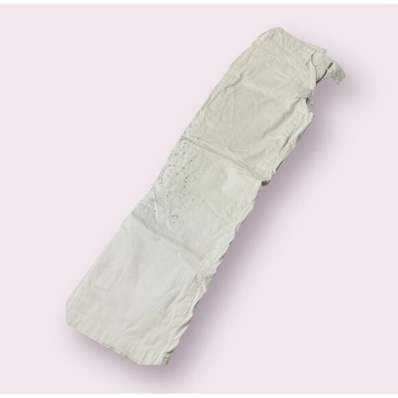 Style & Co. White Cargo Capri Pants (4P) Drawstring Waist Embellished Detail - Picture 2 of 8